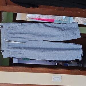 Athleta Cabo wide leg linen pants- blue, women’s plus size 18